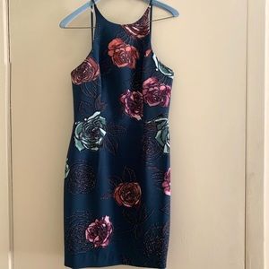 Black Halo Blue Garden Rose Dress